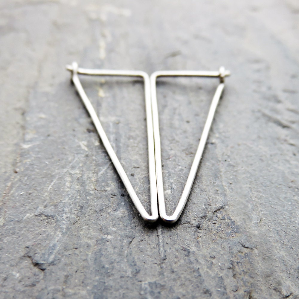 Simple Triangle Earrings Geometric Triangle Hoop Earrings