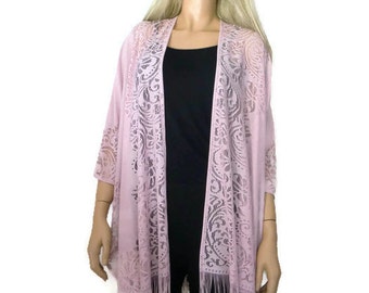 Pale Pink Kimono-Dusty pink Lace Kimono -Pale pink kimono jacket-kimono cardigan-Oversize kimono