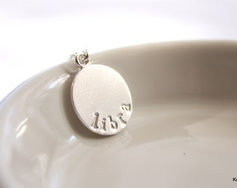 Zodiac Necklace, Zodiac Jewelry, Silver Libra Necklace, Sterling Silver