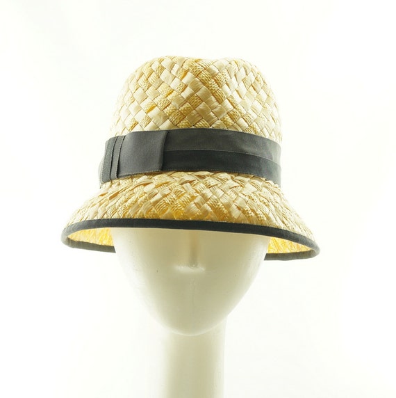 Items similar to Yellow Straw Hat for Women, Summer Hat, Womens Fedora
