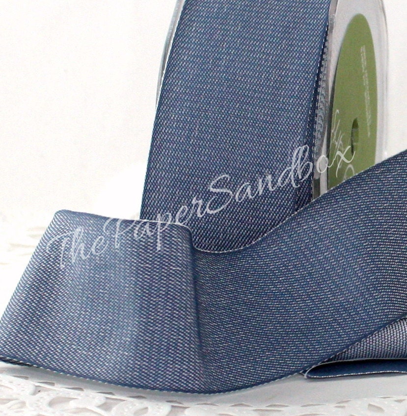 Denim Ribbon Blue Denim Ribbon 1.5 wide by the yard