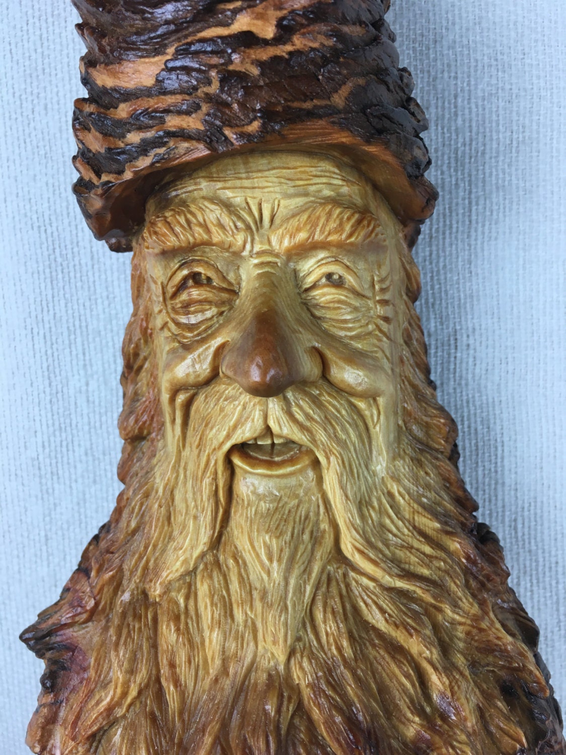 Wood Spirit carving a Whimsical tree spirit by TreeWizWoodCarvings