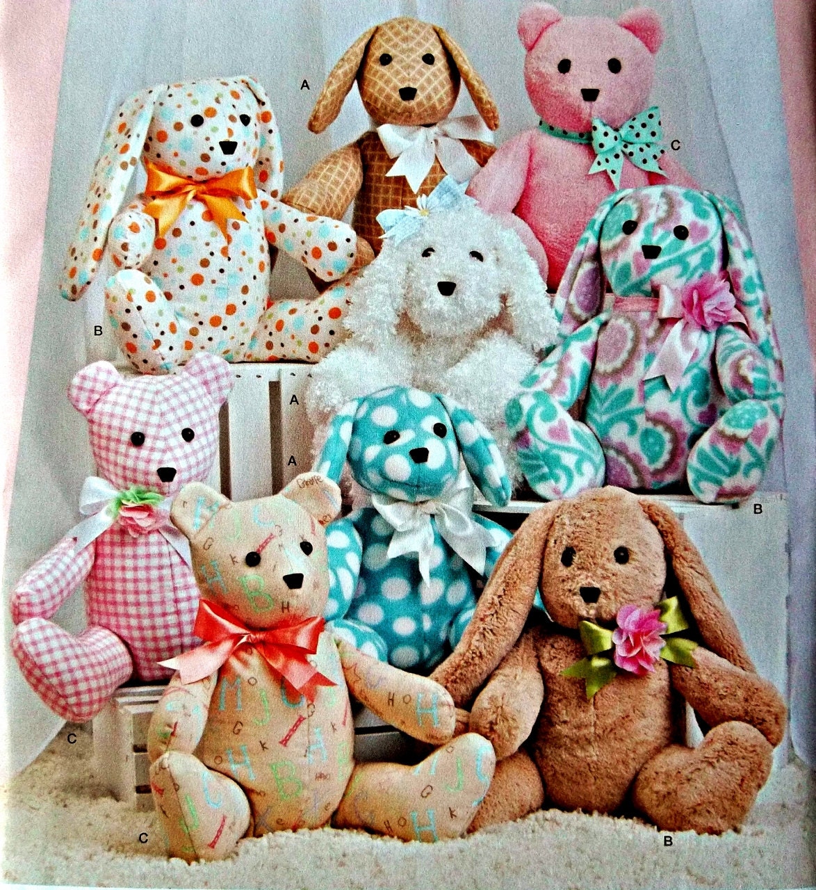 easy stuffed animals pattern 2 piece stuffed animals