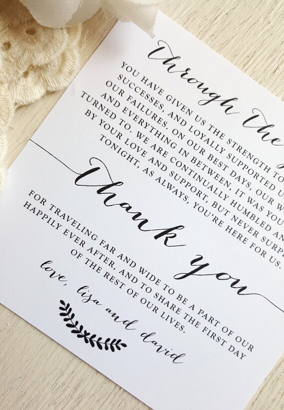 PRINTED Wedding Reception Thank You Card by ThatPrettyInvitation