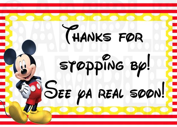 Mickey Mouse Inspired See Ya Real Soon Sign 5x7 Sign for