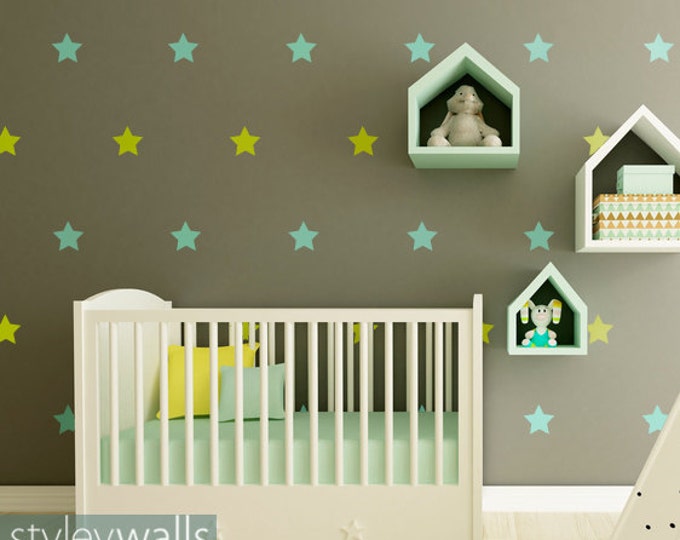Stars Wall Decal, Stars Wall Sticker, Stars Nursery Decal, Large Stars for Nursery Baby Room Decor, Stars Kids Room Decor (30 stars)