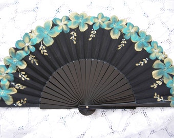 hand painted spanish fan FREE SHIPPING