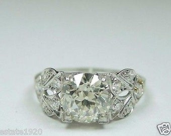 Antique Diamond Platinum Art Deco Engagement Ring | RE - 711