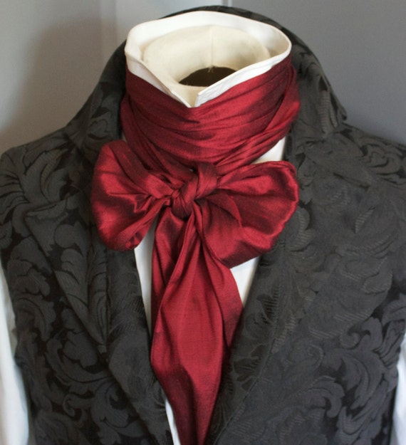 Extra LONG REGENCY Brummel Victorian Ascot Tie Cravat Deep