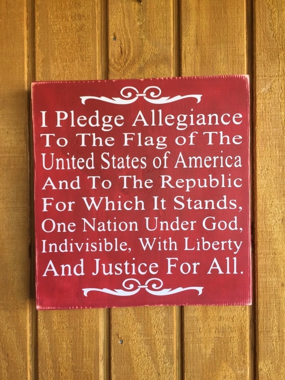 Pledge of Allegiance Wood Board