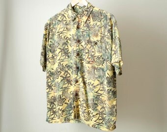 vintage tyler the creator TROPICAL SURF print 80s 90s HAWAIIAN rayon short sleeve shirt