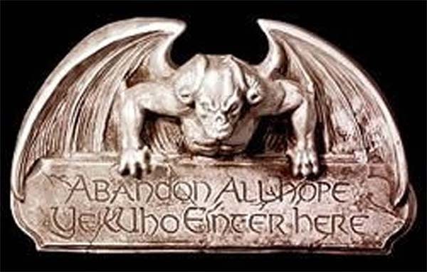 Gothic Abandon All Hope Gargoyle Sign Halloween Prop Black Gothic Abandon All Hope Gargoyle Sign Halloween Prop Black