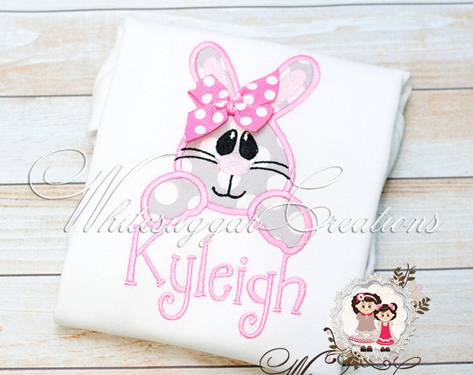 Baby Girl Easter Outfit - Easter Bunny Face Shirt for Girls - Easter Personalized Shirt for Girls
