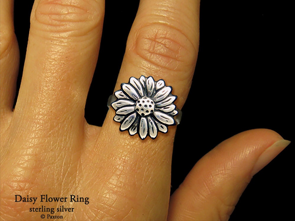 Daisy Flower Ring Sterling Silver Daisy Ring