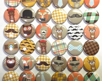 Items similar to Cute Monsters flat back buttons pin back buttons or ...