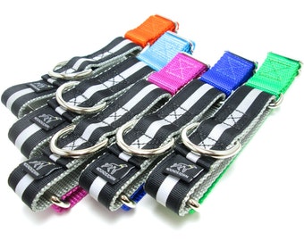 Houndstown Banner Reflex Martingale Collar, 23 Colors, 1" Width, Nickel Hardware, Reflective