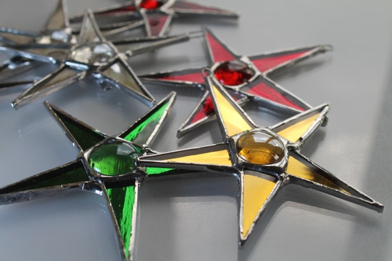 Mirror Babies- 3 inch stars using colored mirrored glass