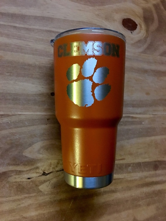 Yeti Rambler 30 Ounce Painted Orange with Custom by Nikenat02