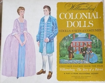Williamsburg Colonial Dolls Paper Dolls, "The Story of a Patriot", A Platt & Munk Educational Activity