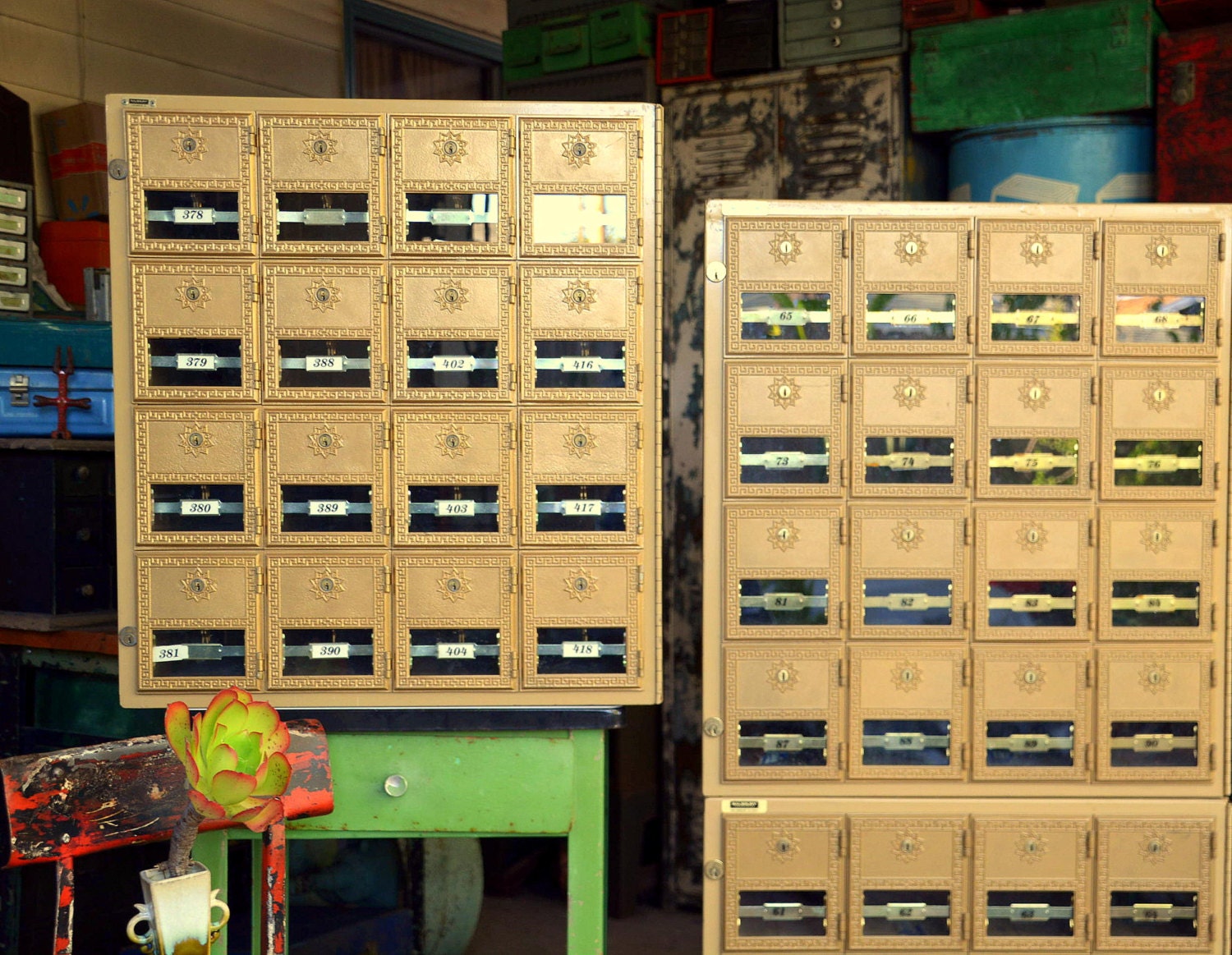 Vintage Post Office Box Mail Cubby USPS Storage Block