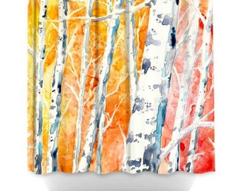 Birch shower curtain | Etsy