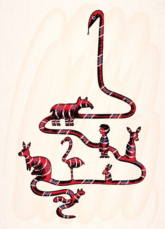 Things That The Snake Ate - limited edition print - iOTA iLLUSTRATiON