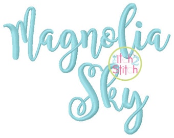 Magnolia Sky Embroidery Font 1", 1.5", 2", & 2.5:", Letters, Punctuations and numbers in four sizes, INSTANT DOWNLOAD now available