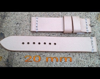 Sale vegetable tanned leather watch strap 20 mm