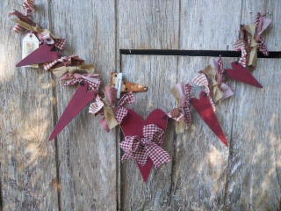 Valentine Primitive Cranberry Garland Of Hearts Made To Order   Il 570xN.916028172 Fu8o 