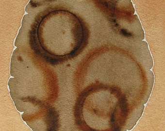 Coffee-Stain Brain 14 - original watercolor painting
