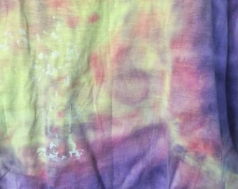 Tie-dye Cotton T-shirt grunge?cut off sleeves tank top/no label unisex L/XL