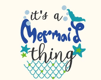 Mermaid Embroidery design 4x4 5x7 6x10 mermaid thing, summer, beach embroidery, summer vacation, mermaid embroidery,