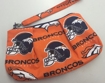 Denver Broncos Double Pleated Wristlet