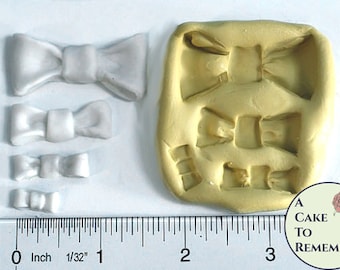 Silicone bow mold for cake decorating or polymer clay mold. kawaii decoden clay mold, Cake pops, cupcakes decorating, fondant bow mold M1064