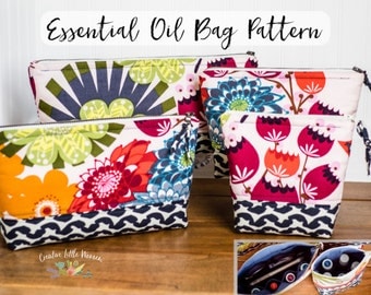 Essential Oil bag pattern, Essential oil case, Oil Storage PDF Pattern, Four Sizes, Storage for up to 11 Bottles, *Permission to Sell*