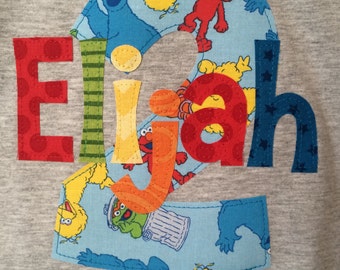 Sesame Street Birthday Shirt, Personalized Sesame Street Birthday Shirt
