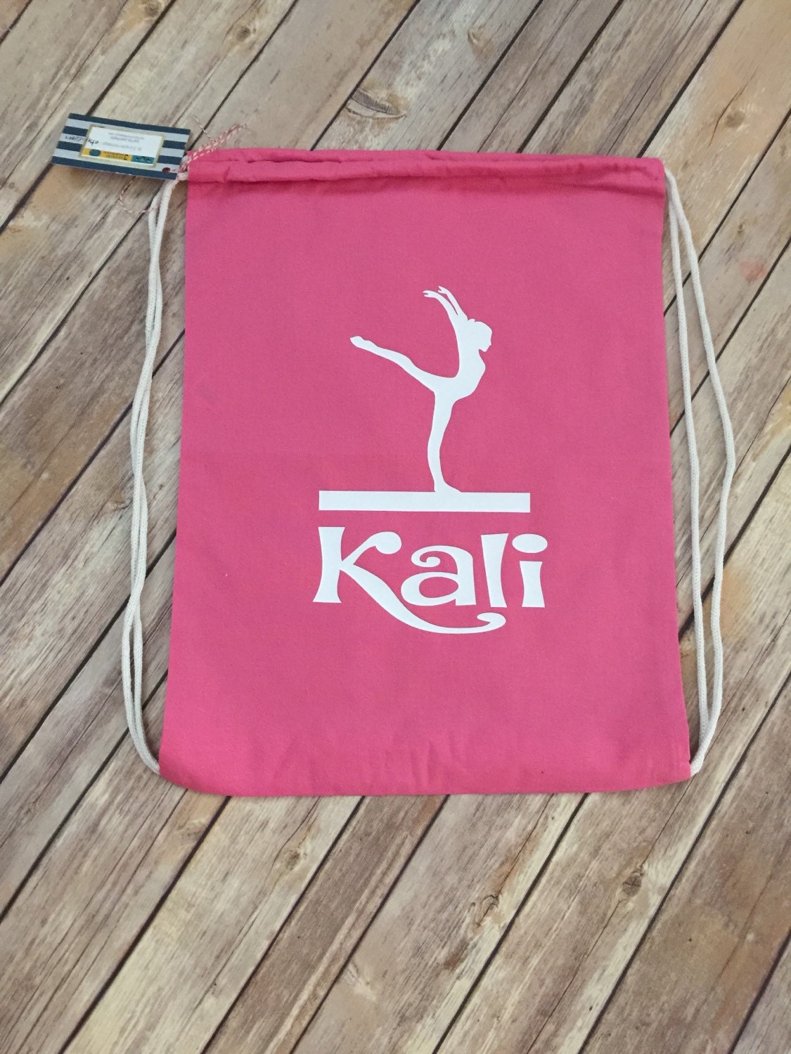 Personalized Drawstring Cinch Gymnastics Bag by 3craziemonkeys
