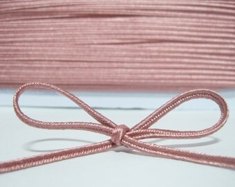5 yards 3 mm Rose Pink Soutache Braid, Braided cord, soutache cord, soutache braided, jewelry making cord, pink cord, pink soutache, pink