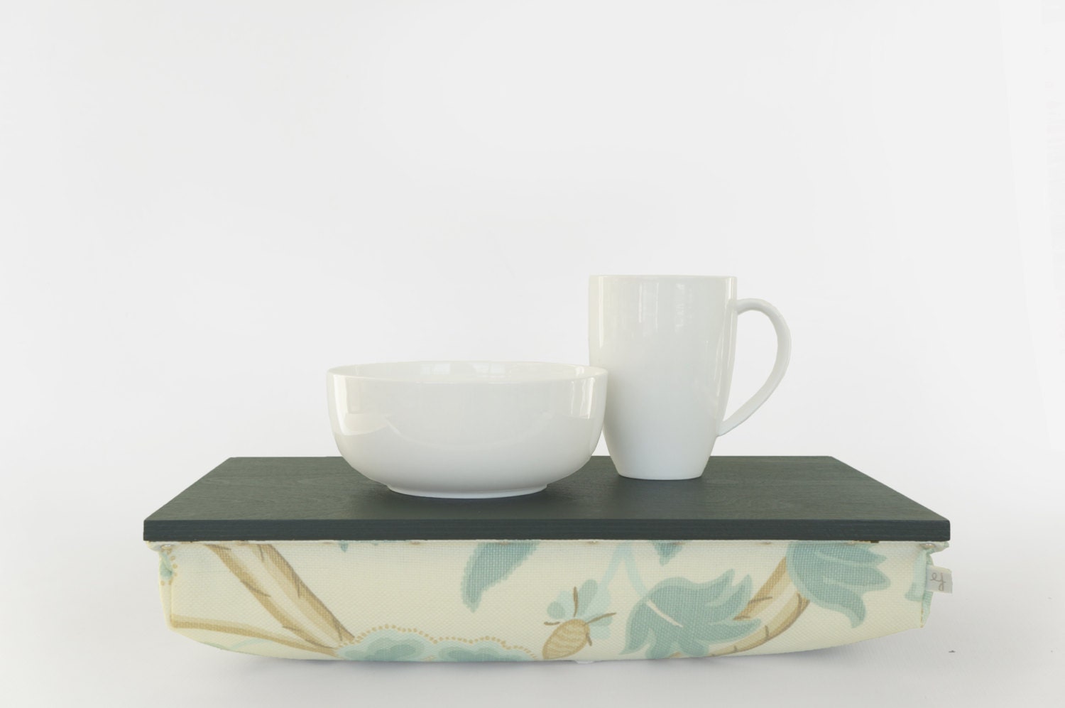 Wooden bed tray with pillow serving Tray olive green by EJbutik