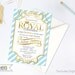 Little Prince Baby Shower Invitation Invite Printable Gold Baby Blue