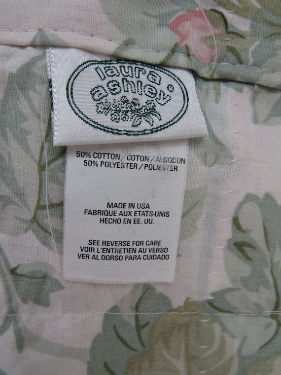 Laura Ashley Valance Cottage Rose Green Pink Cabbage Roses