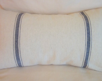 Grain Sack Pillow Cover, Navy Stripes, Cottage Chic, French Cottage, Decorative Pillow, Various Sizes, One or Two Stripes