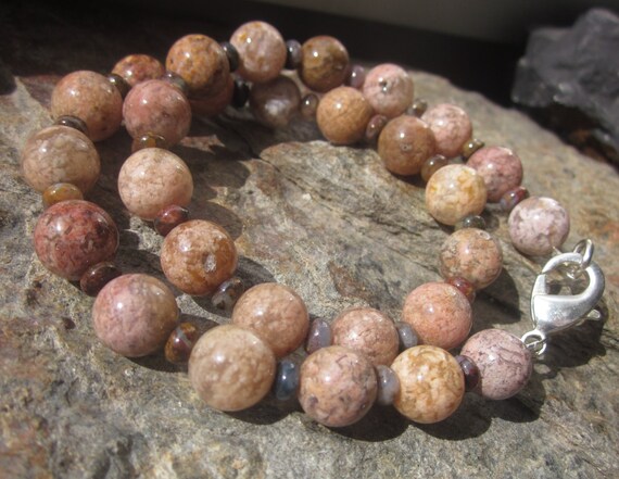 pink Moss Agate Pietersite NECKLACE: accept the Storm