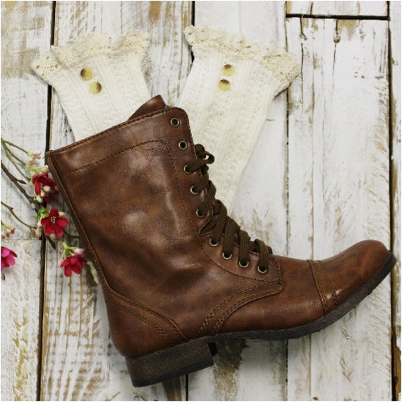 lace ankle boot socks