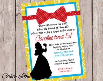 Snow White Invitation. Princess Party Invitation. Princess invite. Snow White Invite. Birthday Invitation. Snow White Birthday Party Invite