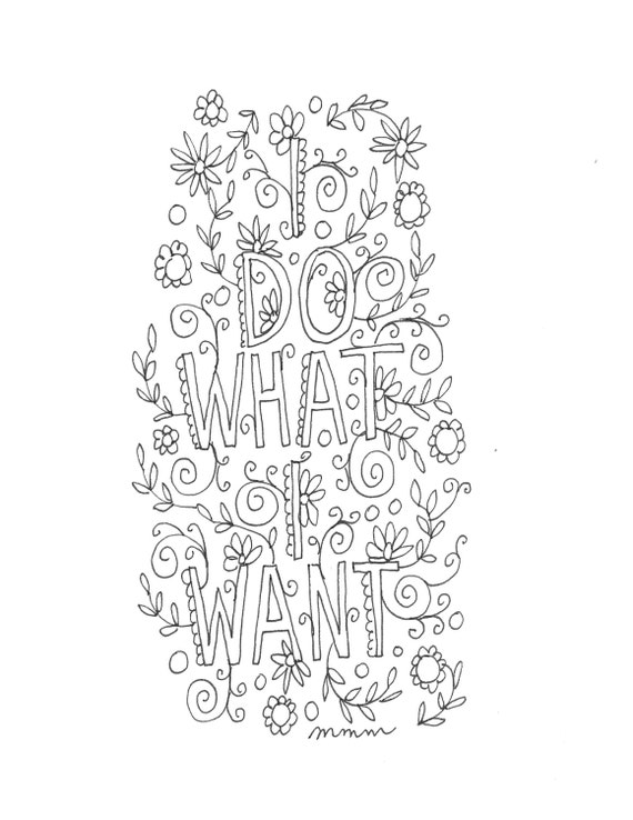 Quote coloring page INSTANT DOWNLOAD line art illustration.