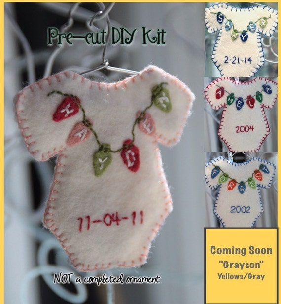 Personalized baby Christmas ornament DIY kit Choose Your Colors