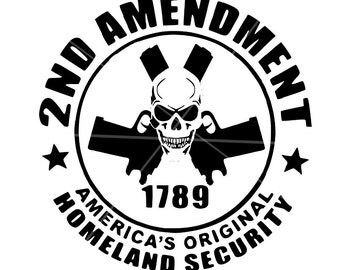 SVG - 2nd Amendment SVG - DXF - Gun Rights - Skull svg - Skull with Guns svg - Gun Svg - Cricut Cutting File - Silhouette Cutting File