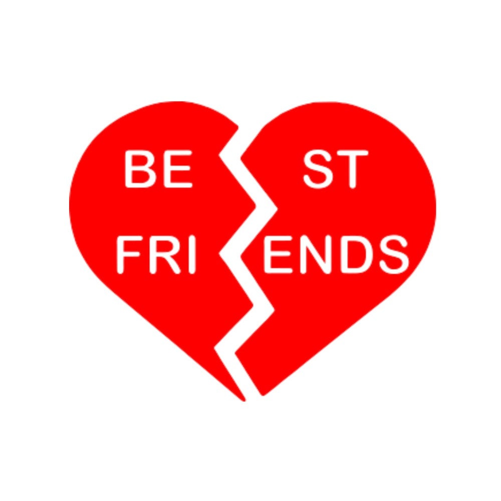 SVG Best Friends Heart Friends Broken Heart Red Best