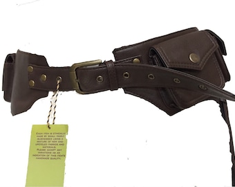 VEGAN LEATHER UTILITY belt, fanny pack, pocket belt, bumbag, STEAMPUNk belt, festival belt, Vlbebr
